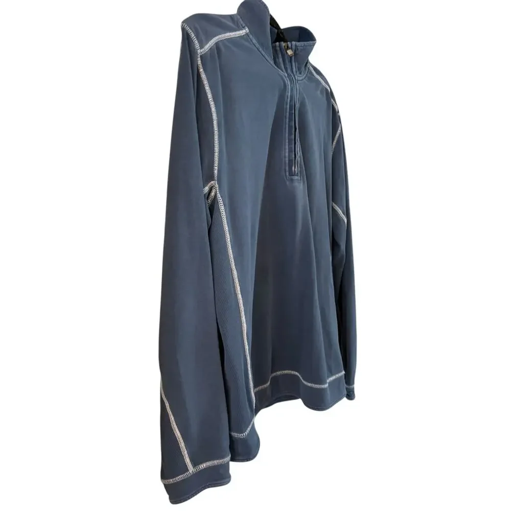 Tommy Bahama Men’s Half Zip Sweatshirt Blue Sizd XL Island Crafted Modern Fit